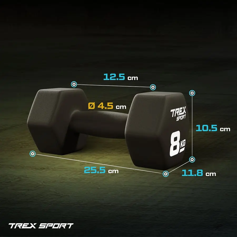 Гантелі для фітнесу неопренові TREX Sport TX-080VD 2x8кг - фото 3