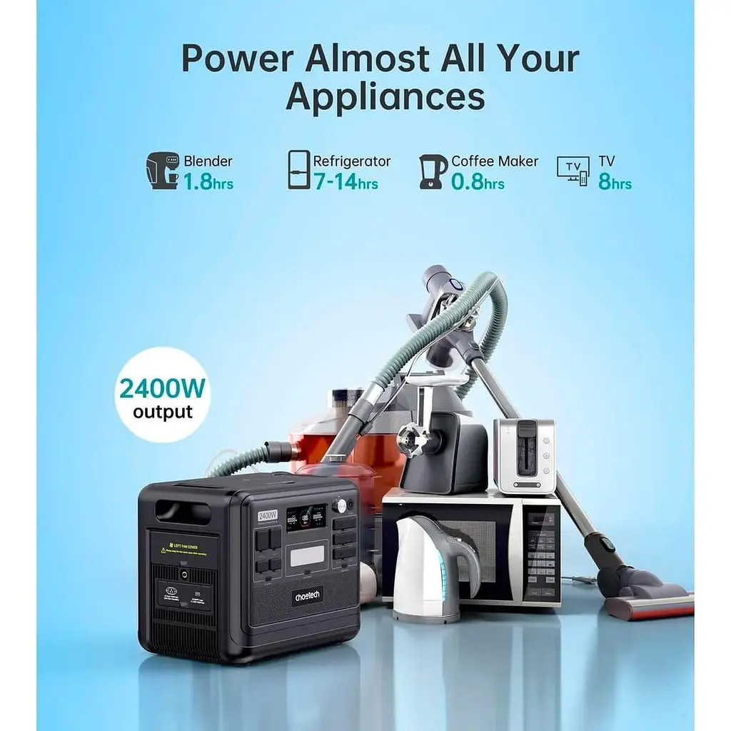 Зарядная станция Choetech 2400W / 2400 Вт / 2048 Вт/ч / LiFePO4 (BS008) UA - фото 10