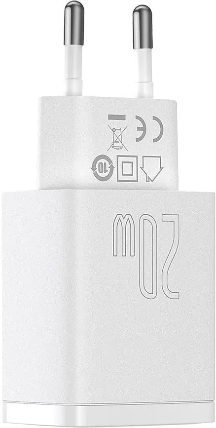 Зарядний пристрій Baseus Compact Quick Charger U+C 20W EU white (CCXJ-B02) - фото 4