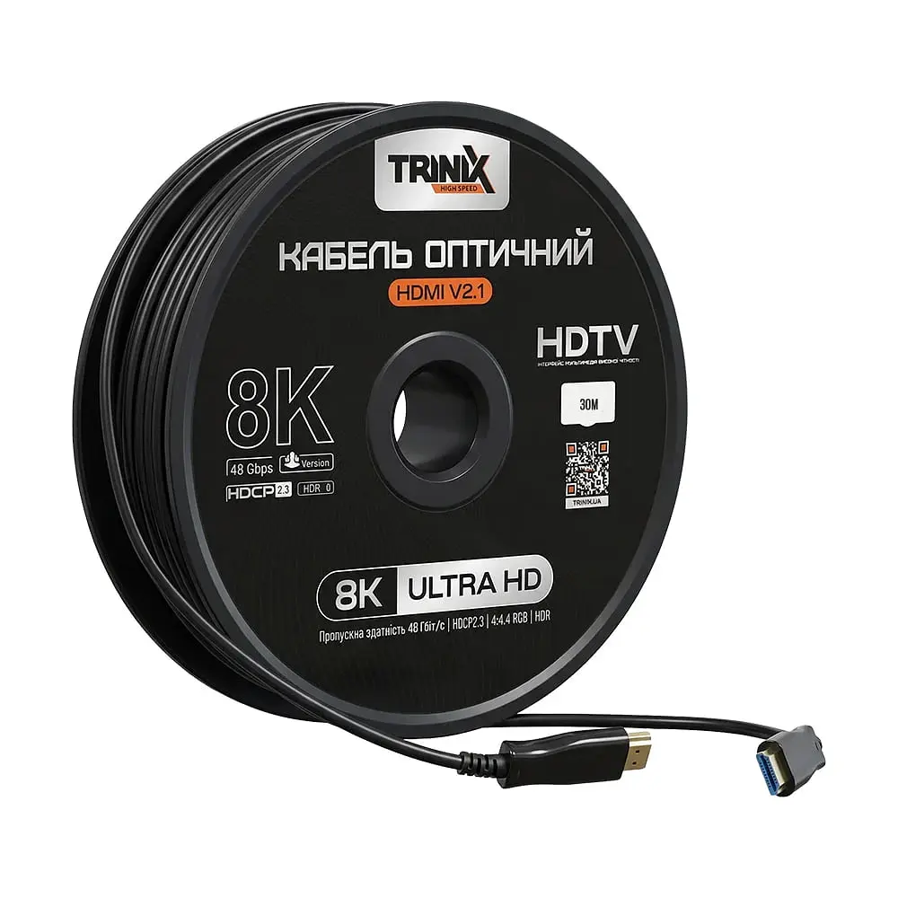 Кабель HDMI V2.1 оптичний 30м Trinix (AOC-HDMI8k-30m) (74-00157) - фото 3