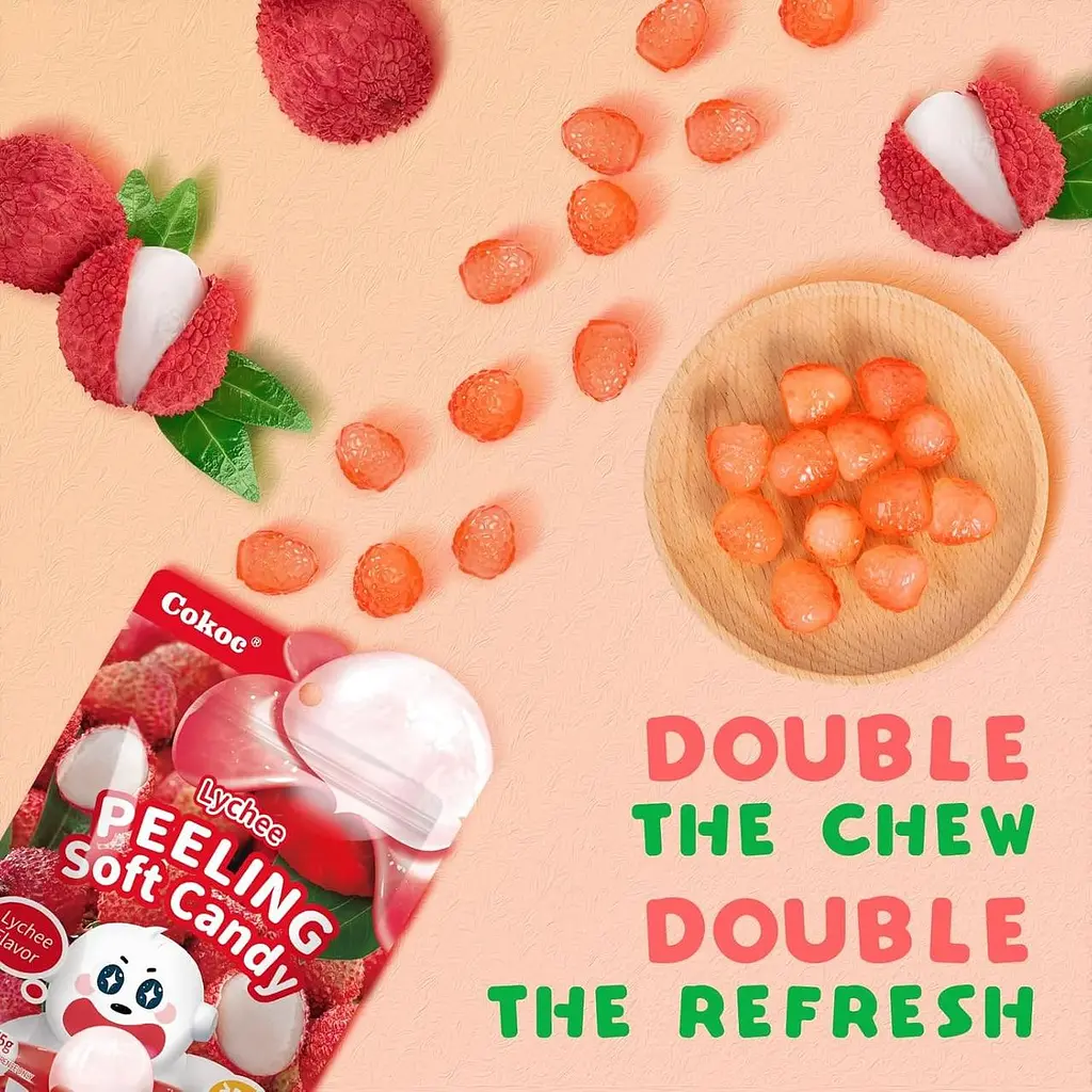 Желейні цукерки Cokoc Peeling Soft Candy Lychee 75г - фото 4