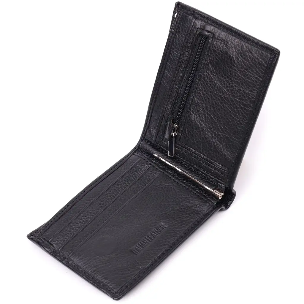 Гаманець-затиск з натуральної шкіри ST Leather 22476 чорний - фото 5