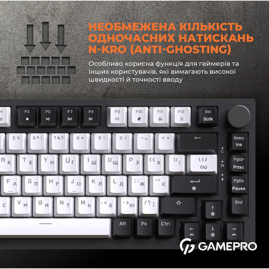 Клавиатура GamePro Red с Hot-Swap RGB Black проводная механическая (MK160B) - фото 16
