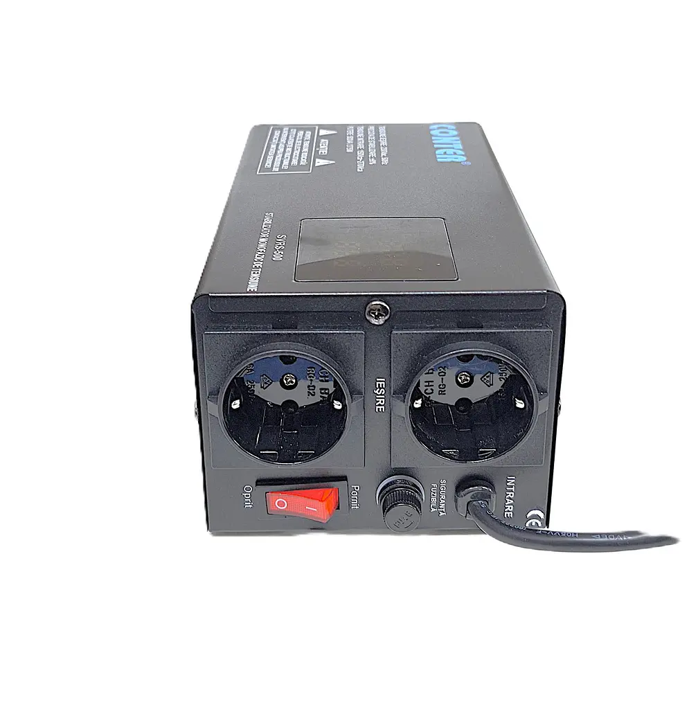 Стабілізатор напруги релейний Conter SVRS-500 375Вт,500ВА 150–270V однофазний, LED дисплей, 2 євророзетки, захист від перевантажень - фото 4