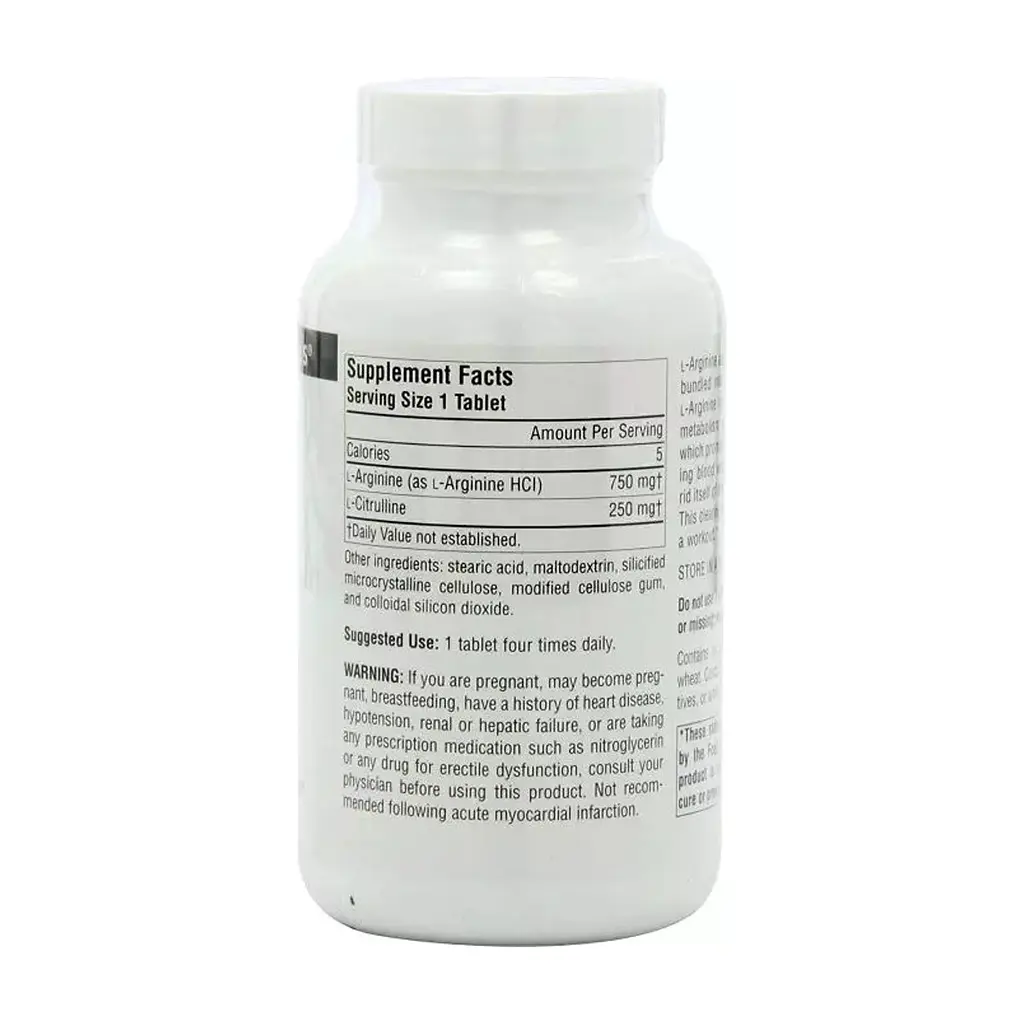 Амінокислота Source Naturals L-Аргінін L-Цитруліновий Комплекс 1000мг, 120 таблеток (SN2043) - фото 2