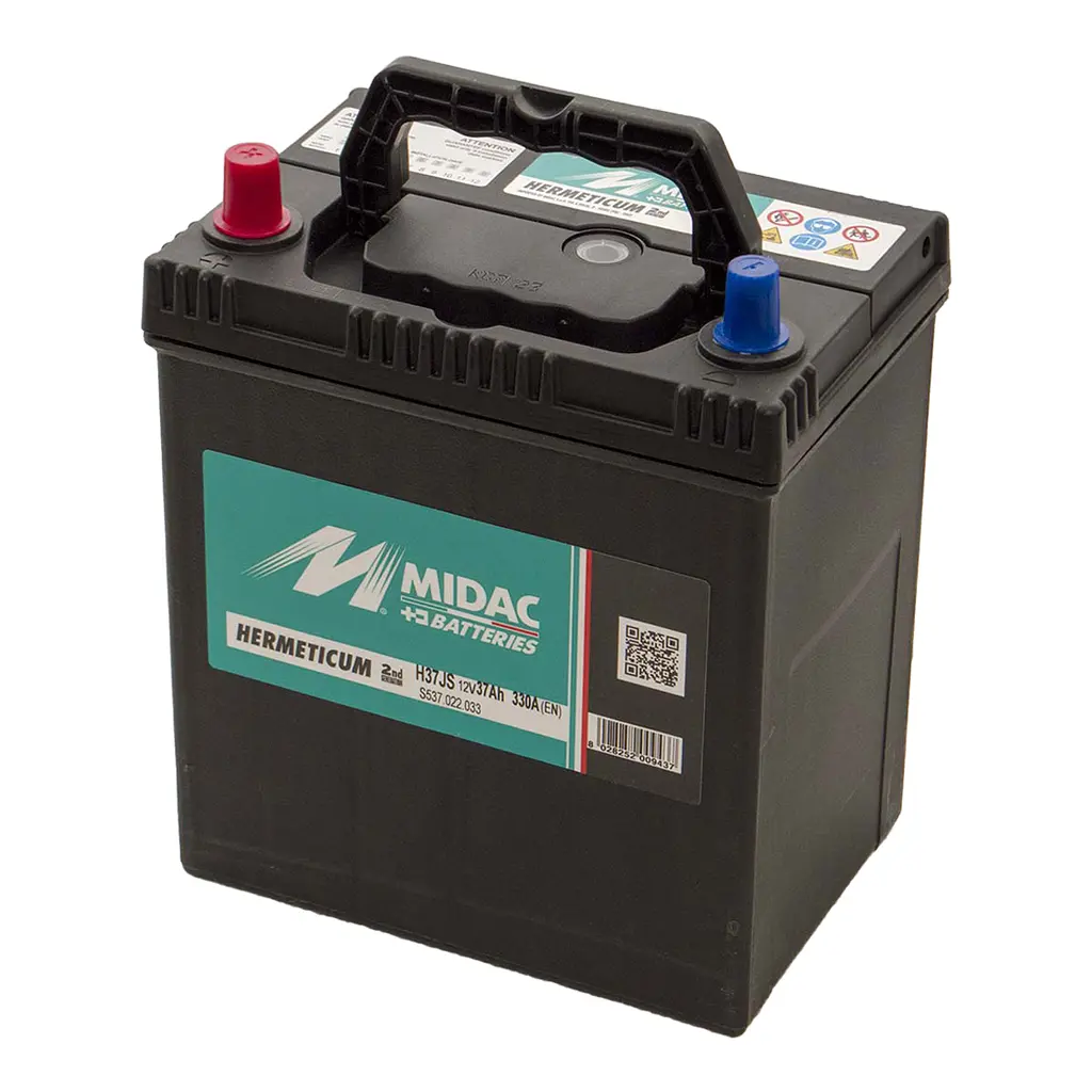 Аккумулятор 6СТ-37A MIDAC HERMETICUM Asia, 12V, 37Ah, (+/-), EN330А - фото 2
