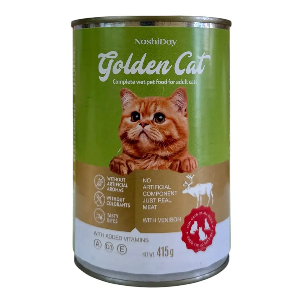 Консерва для дорослих котів всіх порід Golden Cat 415 грамів з олениною
