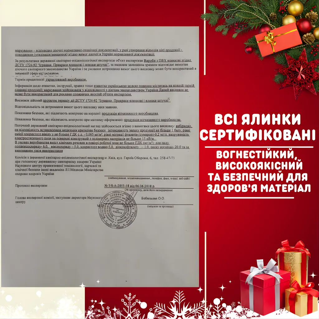 Сертифікована сосна штучна пухнаста Кармен YaLINKA K18 180 см з високоякісного нешкідливого - фото 9