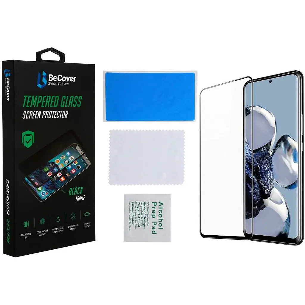 Защитное стекло BeCover для Xiaomi 12T / 12T Pro Black (708558) - фото 2