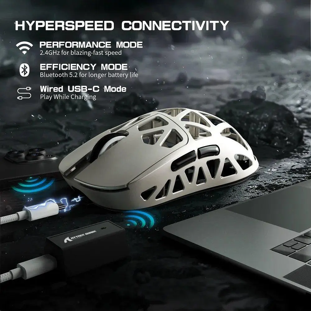Мышь Attack Shark R2 Magnesium Alloy 8K (AS-6972792470375-W) White (G-000003833) - фото 5