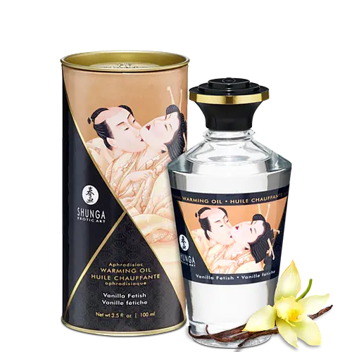 Зігрівальна масажна олія Shunga Aphrodisiac Warming Oil, 100 мл (ваніль)