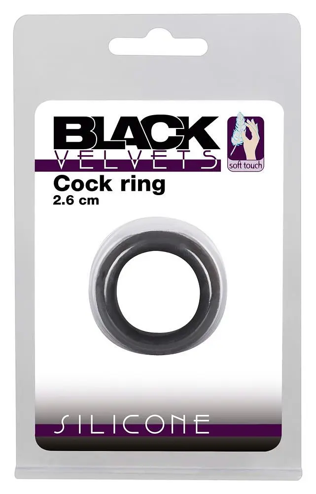 Ерекційне кільце Black Velvets Cock Ring 2.6 см чорний - фото 2