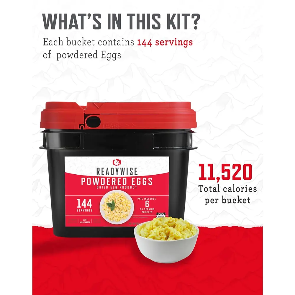Сублімовані яйця (яєчний порошок) тривалого зберігання до 10 років, 144 порції Readywise RW05-516 (101071) - фото 7