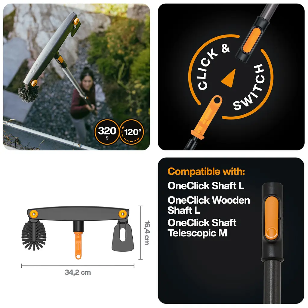 Насадка для чищення водостоків Fiskars OneClick™ (1080698) - фото 2