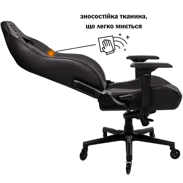 Геймерське крісло GT Racer чорне з темно-сірим (X-8009 Fabric Dark Gray/Black XL) - фото 5