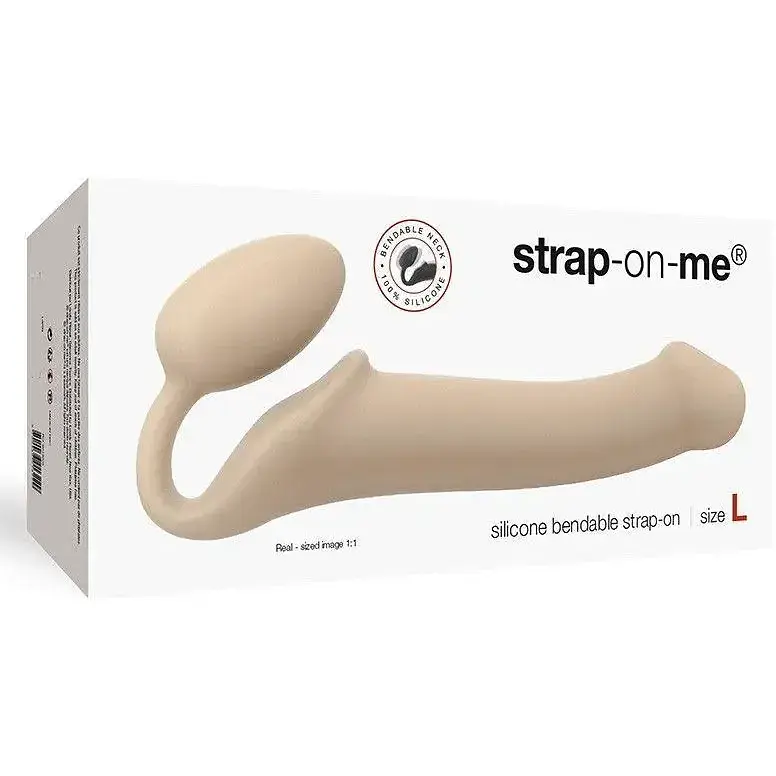 Безремневой страпон Strap-On-Me Flesh L полностью регулируемый диаметр 3.7 см - фото 5