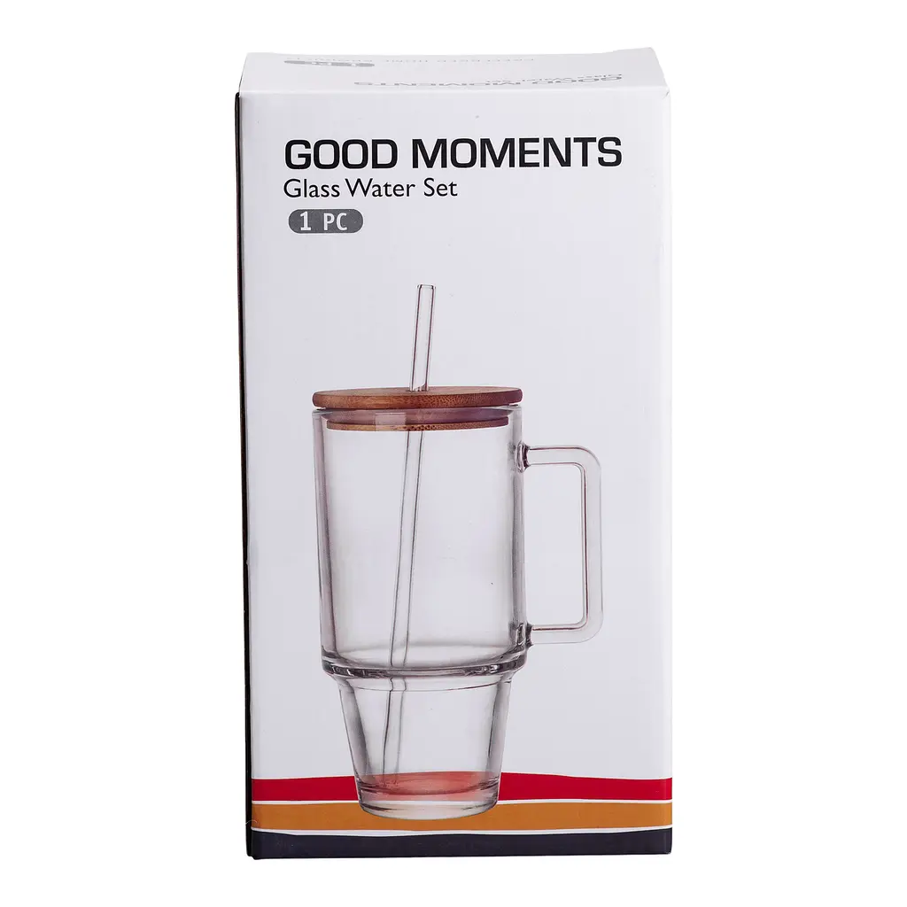 Кружка стеклянная с крышкой и трубочкой 750 мл Серый Yiwu HP-19-50 - фото 5