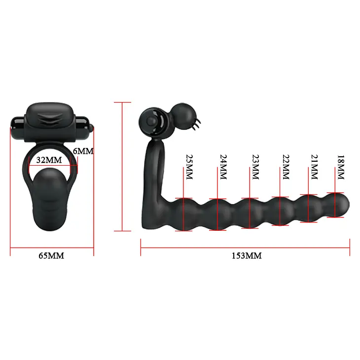 Кільце-насадка для подвійного проникнення - Pretty Love Hercules Penis Sheath III Black - фото 7
