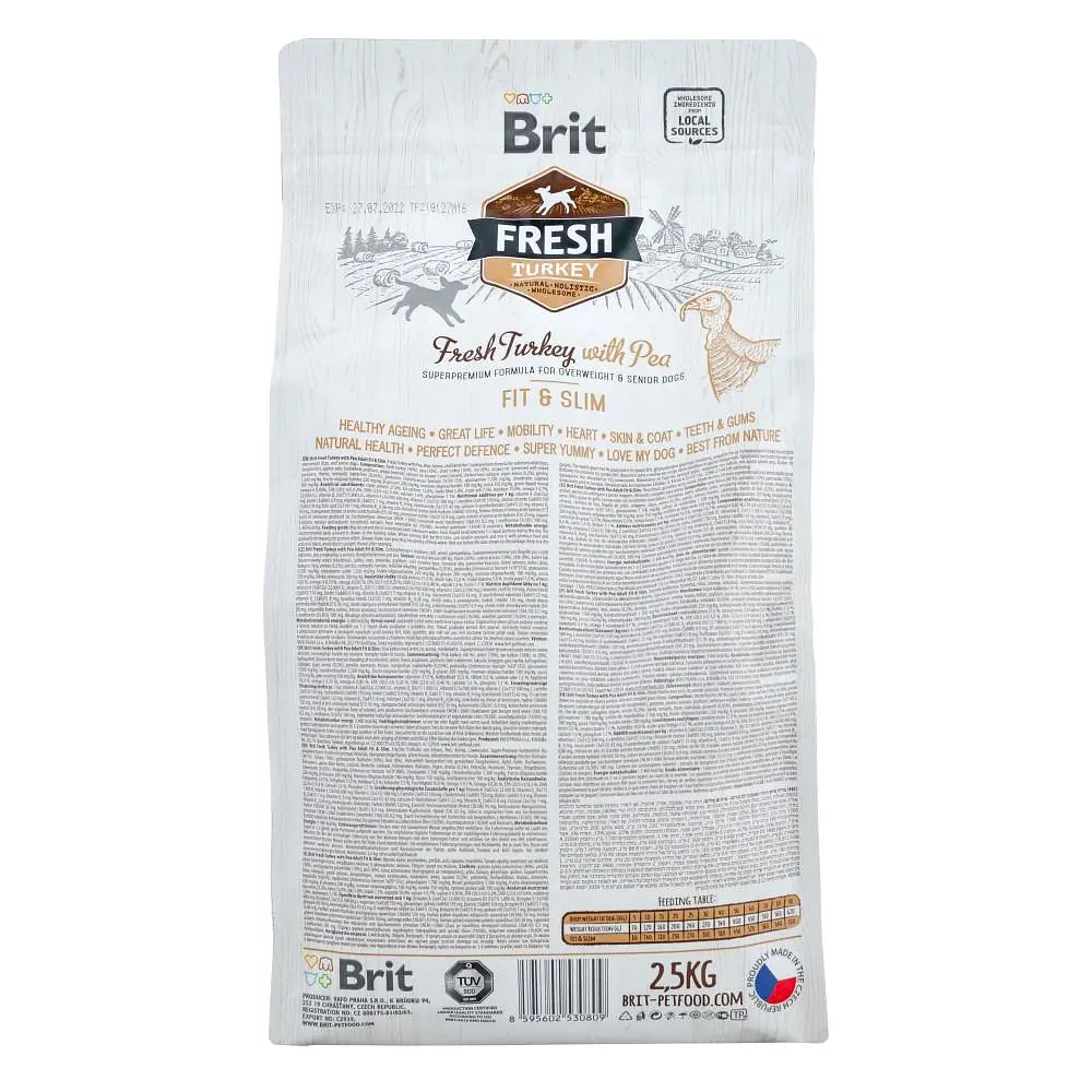 Сухой корм Brit Fresh Turkey/Pea Light Fit Slim Adult 2.5 кг для пожилых собак всех пород - фото 3