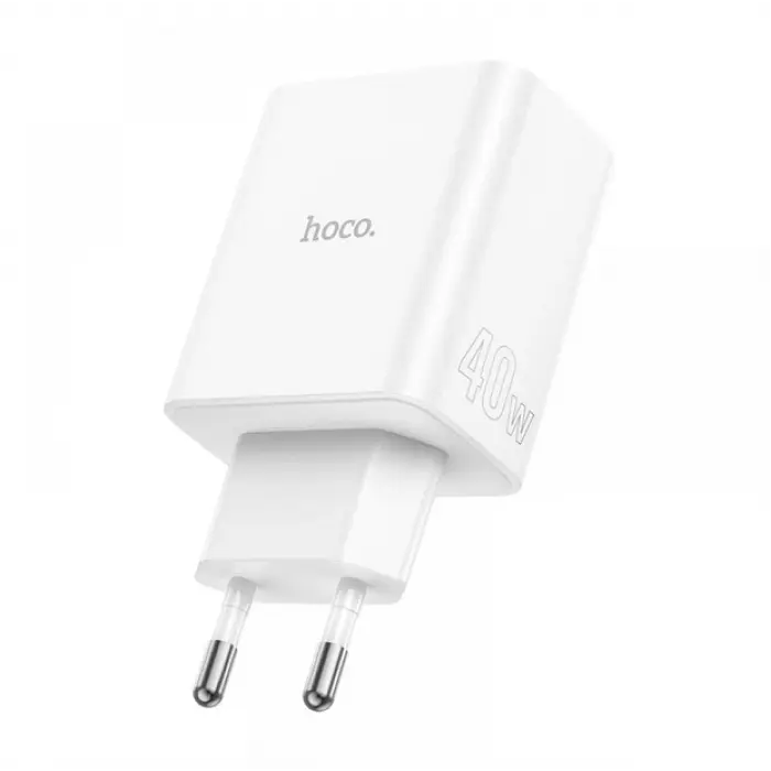 Мережевий зарядний пристрій адаптер HOCO C126A Pure 1 USB/2Type-C, 40 W, підтримка швидкого заряджання PD/QC/FCP/AFC - фото 6