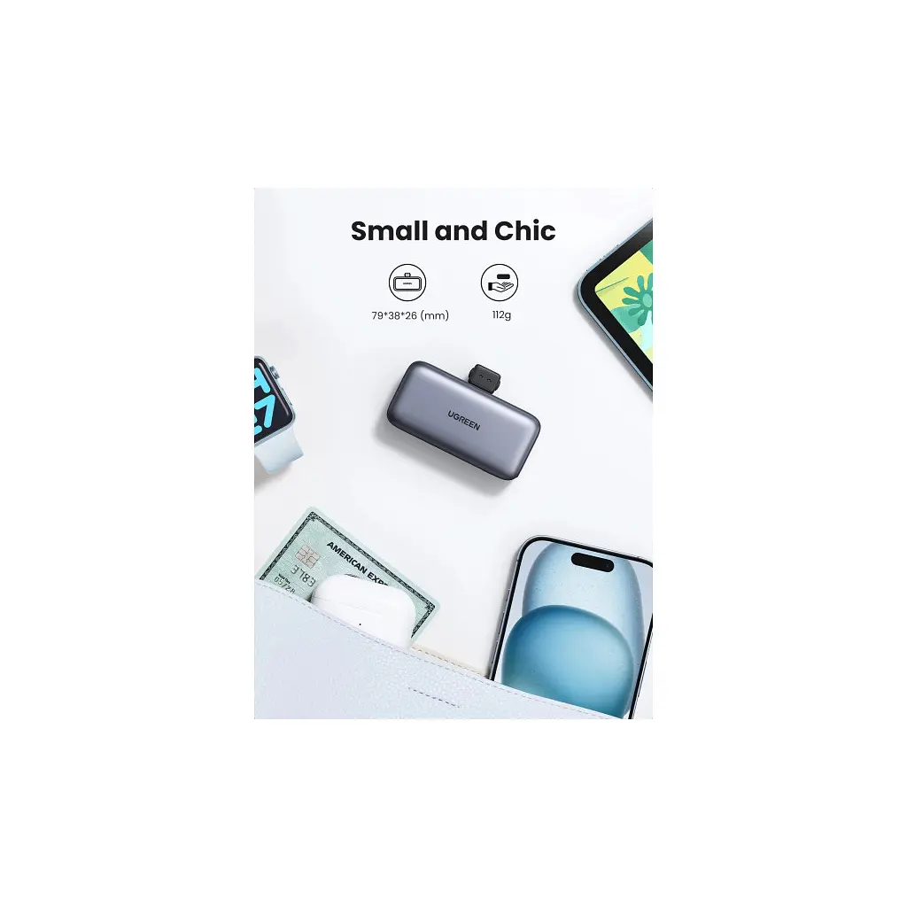 Батарея універсальна Ugreen 5000mAh 22,5W USB-C In/Out, with build-in Type-C connector (PB503) (35338) - фото 7