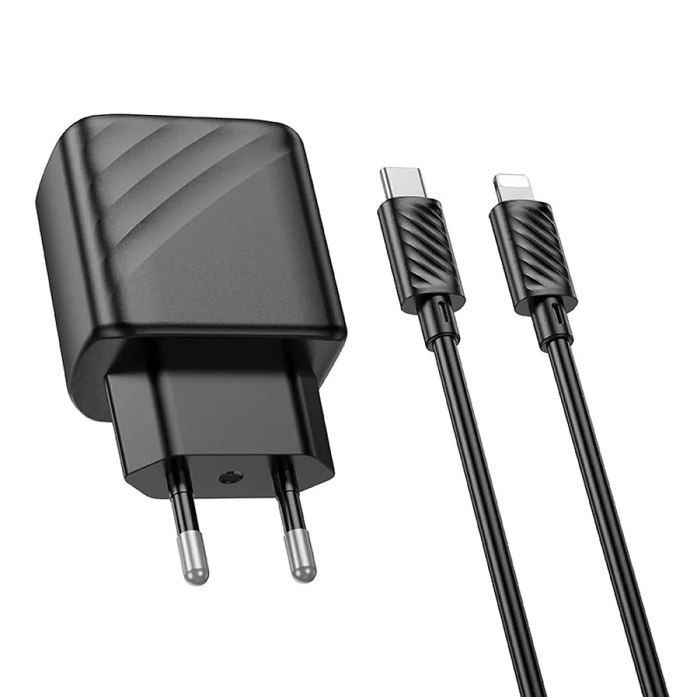 Комплект зарядного пристрою Hoco CS22A Value 1USB-C PD/QC 30W Type-C to Lightning Black (33609_3210137) - фото 6