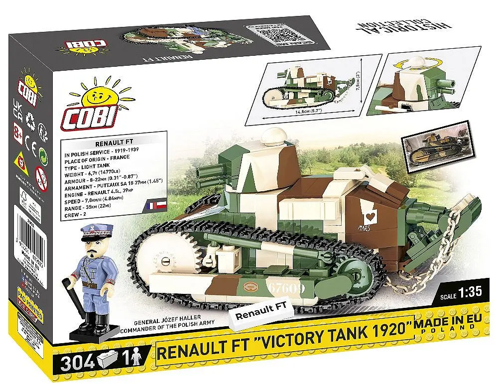 Конструктор COBI танк 1:35 Renault FT Victory Tank 1920 2992 - фото 8