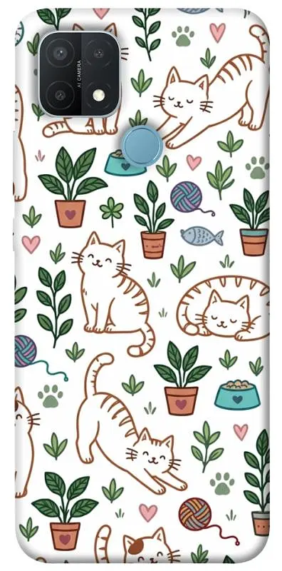 TPU чохол Demsky Cats pattern для Oppo A15s / A15