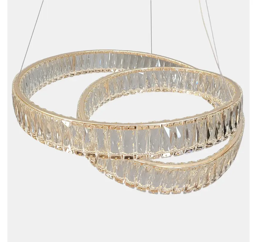 Підвісна кришталева LED-люстра Artlight 555-600GD з переплетеними кільцями, золото, 113 Вт, від 13-20 м² - фото 4