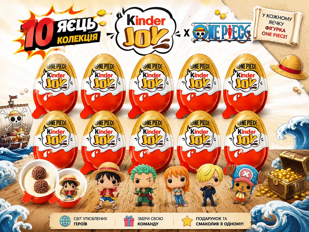 Набір 10 шт Kinder Joy One Piece Ван Піс (нова колекція) - фото 2