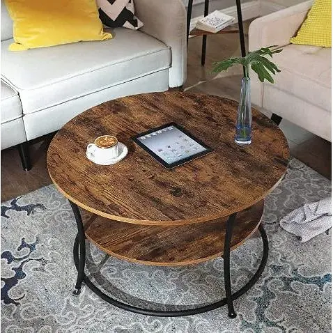 Журнальный столик Leobert Vasagle 80x80x45 см в стиле Loft - фото 8
