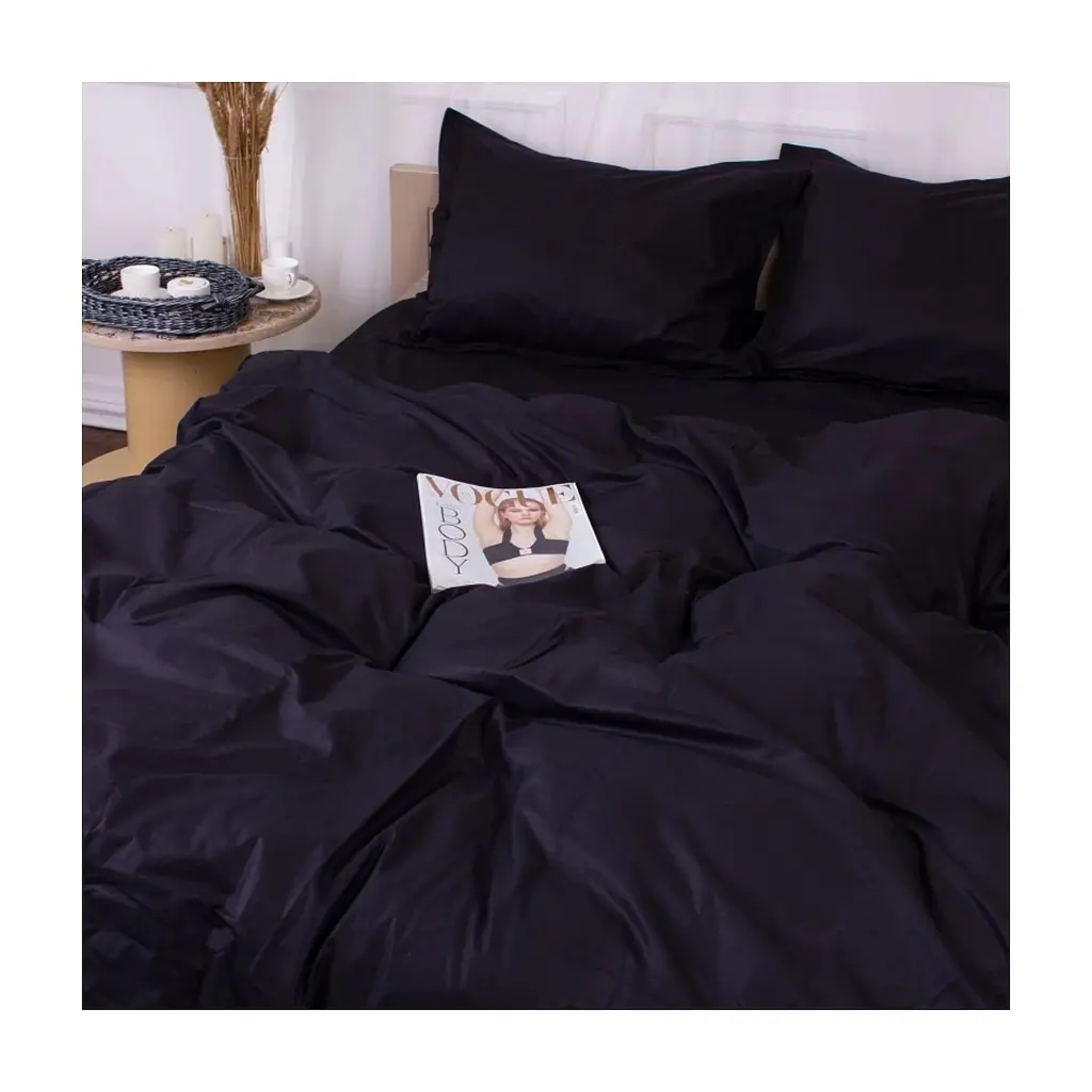 Постільна білизна MirSon Poplin Line 099 Black 110x140 (2200006277378) - фото 2
