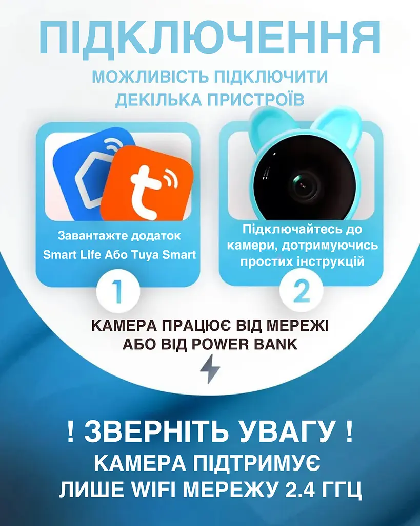 Видеоняня Baby Monitor с гибким креплением и подключением к смартфону Wifi/Bluetooth качество HD датчик звука, движения, ночное видение и колыбельные Синяя - фото 7