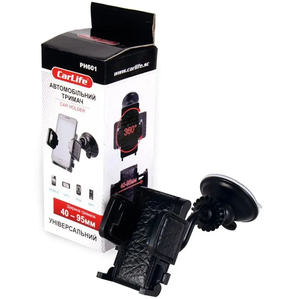 Тримач мобільного телефона Carlife PH601 40 — 95 мм на присосці - фото 2