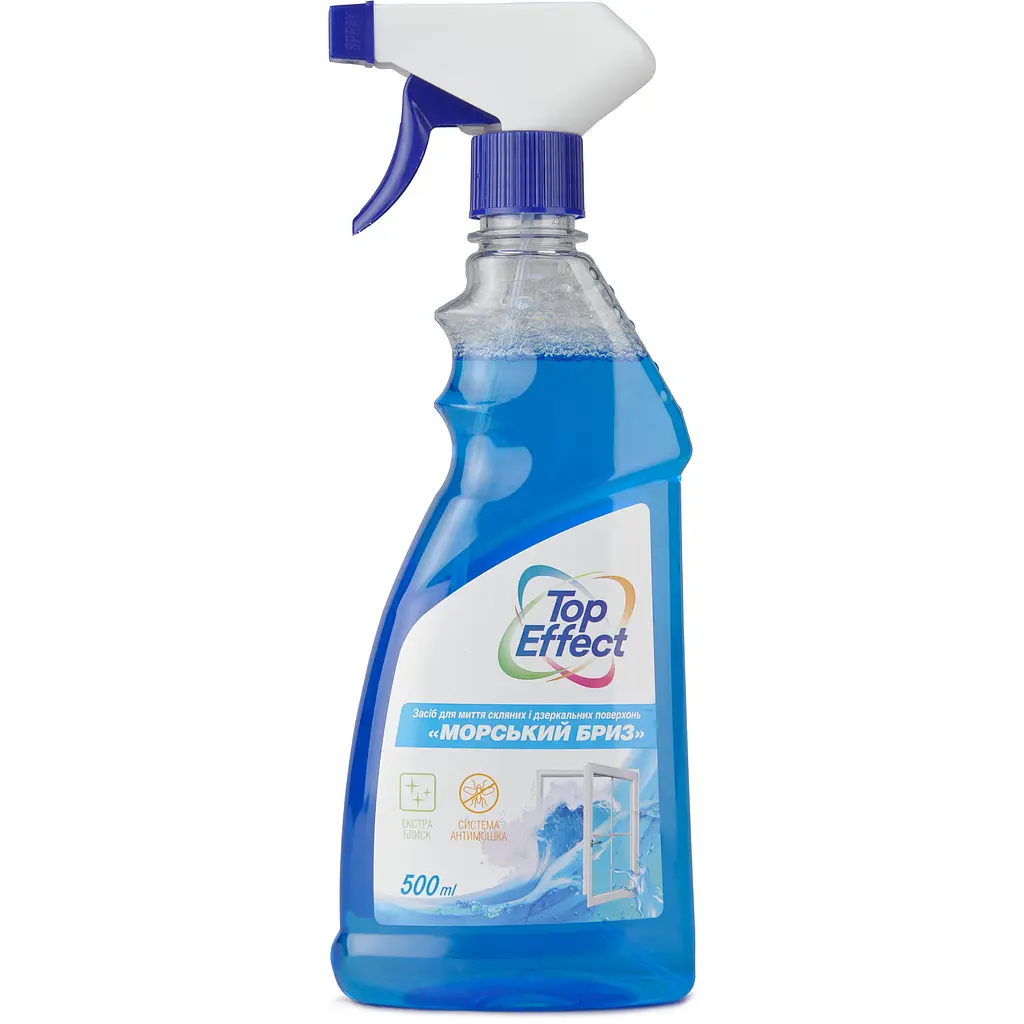 Засіб для миття скла та дзеркал TopEffect Морський бриз спрей 500 мл - фото 1