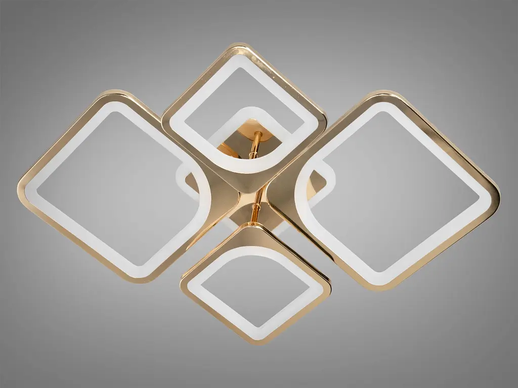 Стельова люстра з диммером і LED підсвічуванням, колір золото, 100W - фото 4