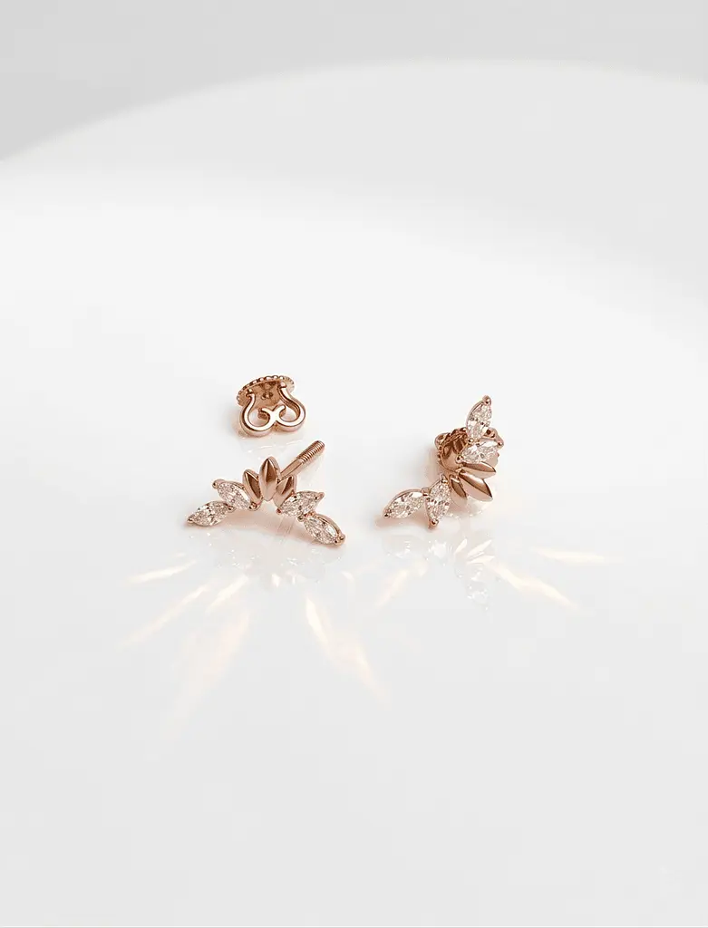 Сережки-гвоздики з червоного золота Crystal Crown (з40067.1) - фото 4