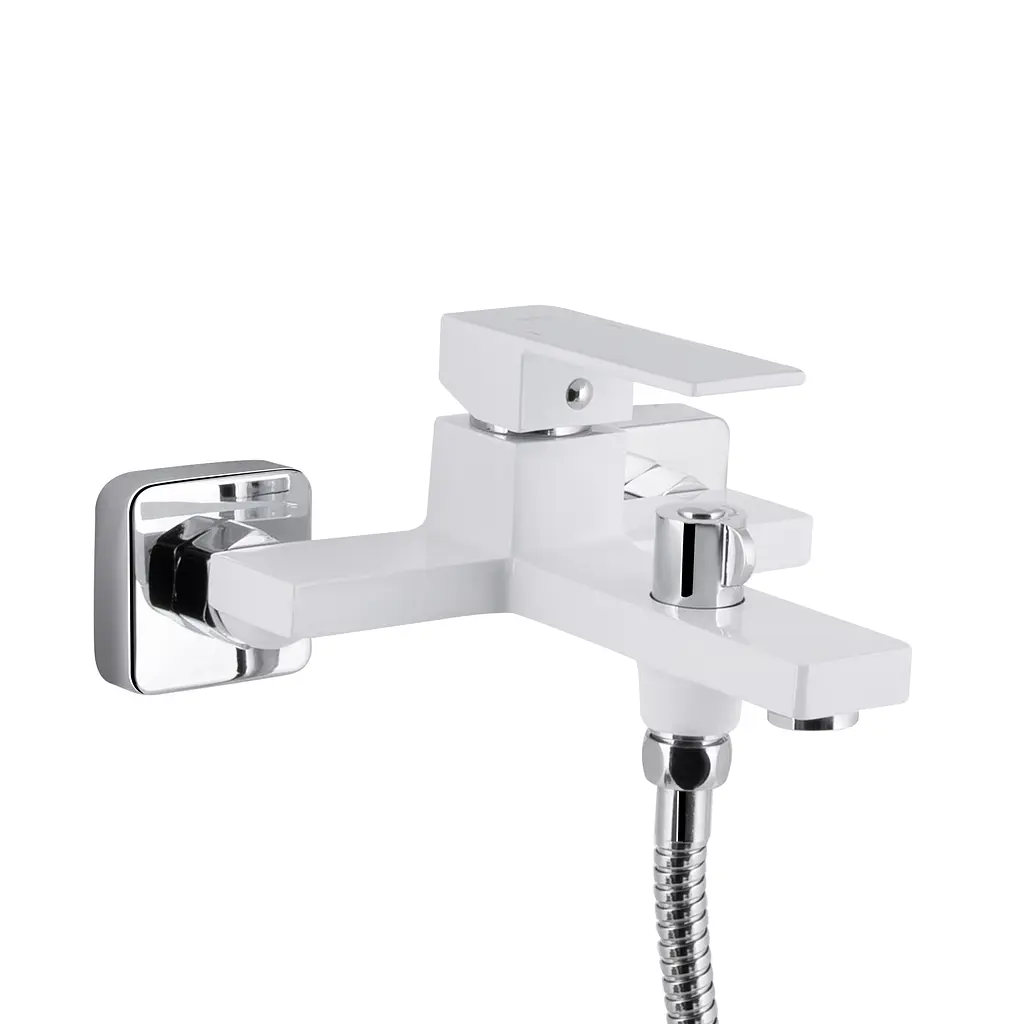 Змішувач для ванни Qtap Gemini (з душовим гарнітуром) QTGEM259CRW45683 Chrome/White - фото 3
