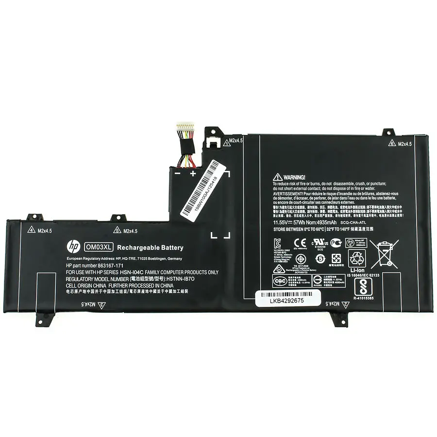 Акумулятор для ноутбука HP OM03XL (EliteBook X360 1030 G2 series) 11.55V 57Wh - фото 3