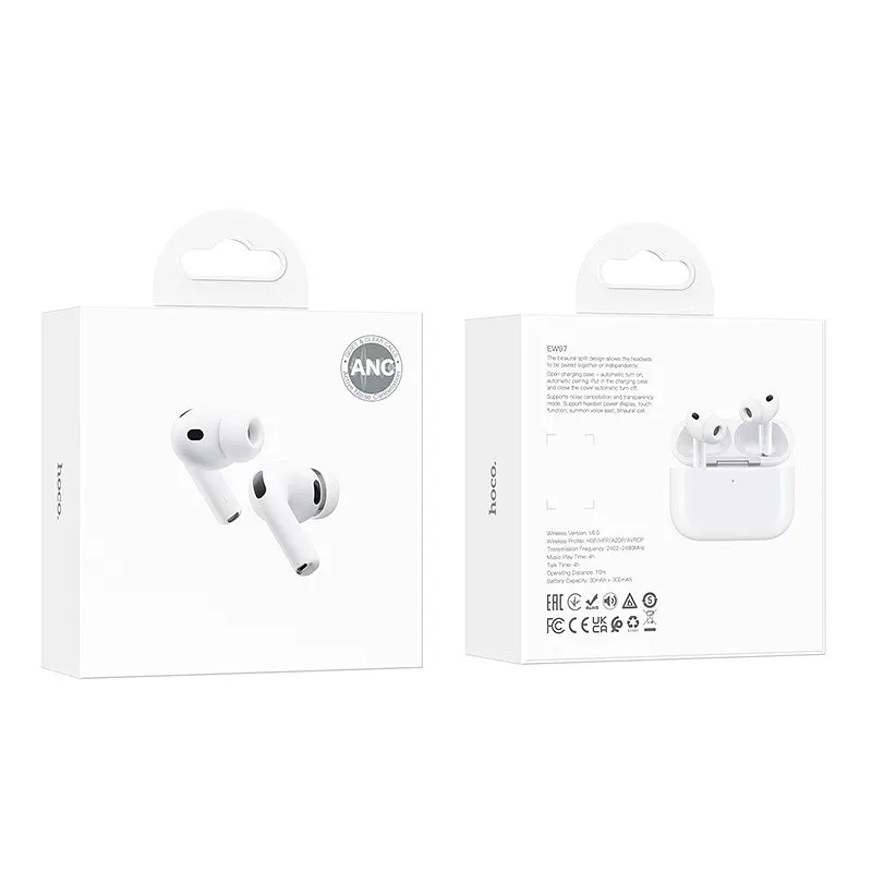 Бездротові навушники HOCO EW97 True wireless ANC noise reduction BT headset White (6942007673976) - фото 2