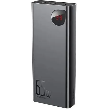 Зовнішній акумулятор Baseus Adaman Metal Digital Display QC 65W 20000mAh чорний (PPIMDA-D01) - фото 3