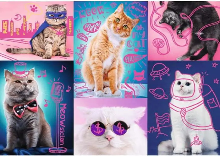 Пазл Trefl Neon Супер котики 1000 ел. (10581) - фото 2