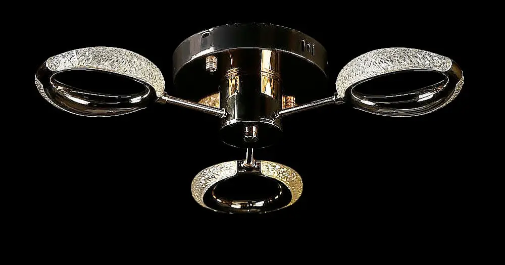 Люстра стельова LED Splendid Ray LT9861/3, 80W, золото, білий, сучасний стиль, з пультом, димер - фото 3
