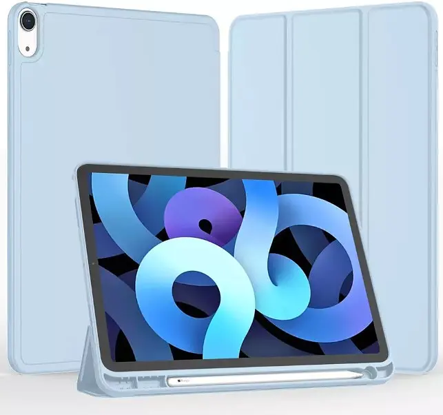 Чохол-книжка BeCover Tri Fold Soft TPU з кріпленням Apple Pencil для Apple iPad Air 4/5 2020/2022 10.9" Light Blue (711108) - фото 2
