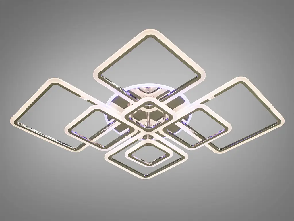 Люстра стельова LED Diasha A8160/8HR, 235W, 3200K-6500K, хром, хай-тек стиль - фото 3