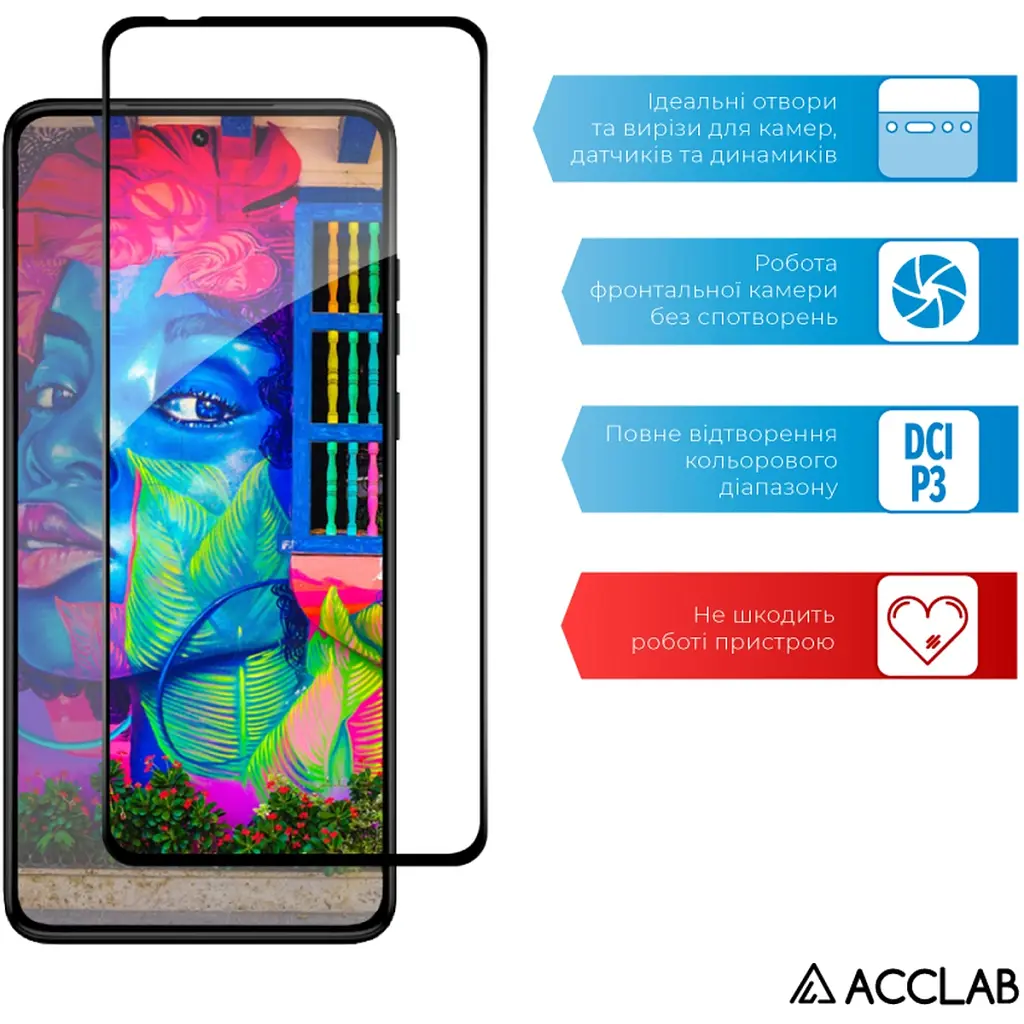 Стекло защитное ACCLAB Full Glue Moto G84 Black (1283126582332) - фото 5