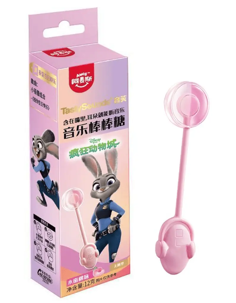 Льодяник Amos Tasty Sounds Audio Lollipop Zootopia Peach Flavour Джуді 12г