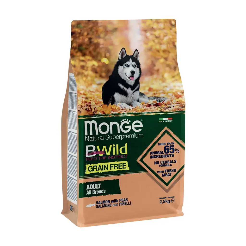 Сухий корм для собак Monge Dog Bwild Gr. Free лосось 2.5 кг (8009470011716)