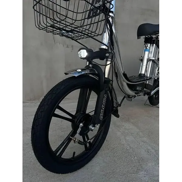 Электровелосипед Minako U18" 600W 48V 18Ah + грузовой усиленный багажник серый - фото 2
