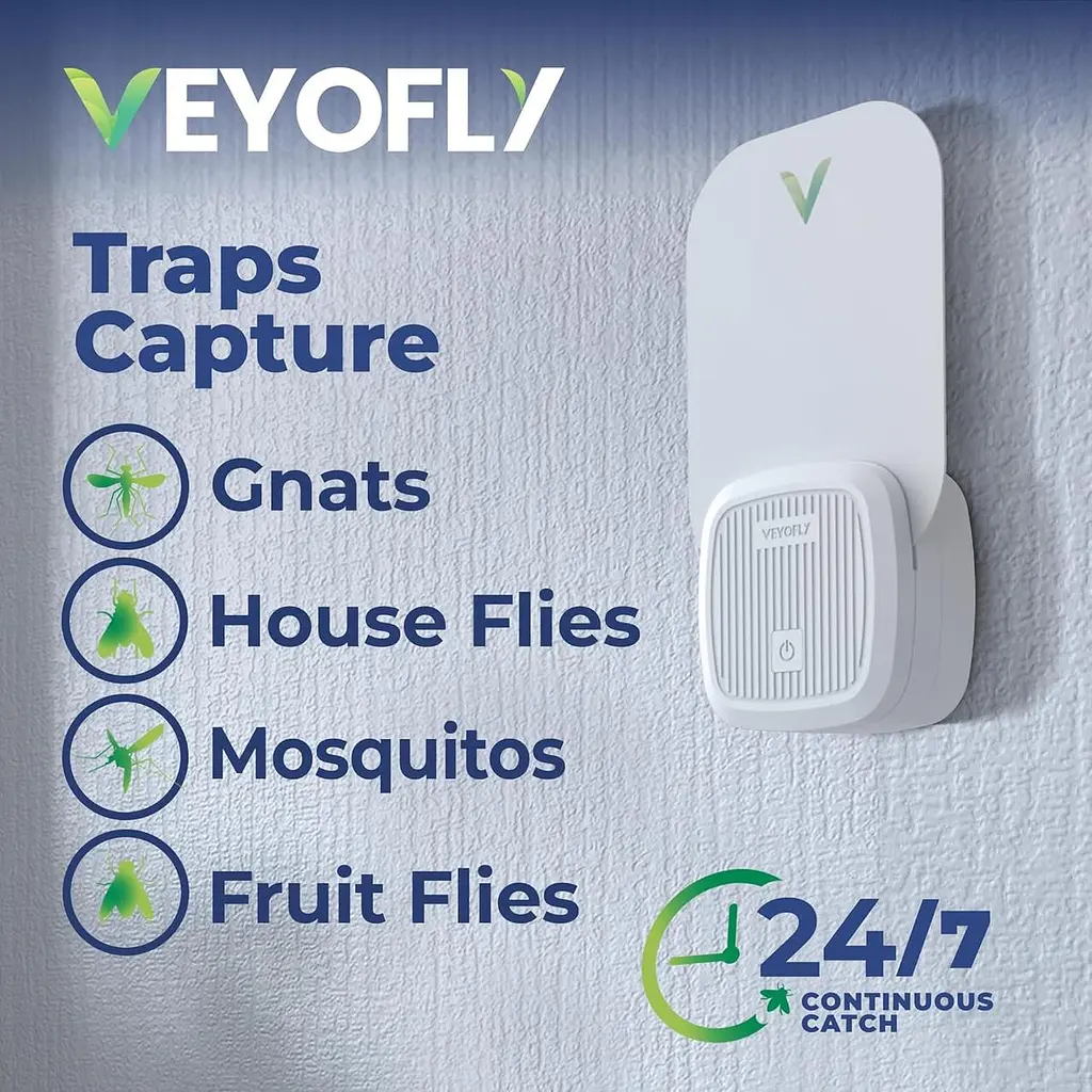 Ловець мух у приміщенні VEYOFLY пастка для мух у приміщенні (1 пристрій + 3 заправки) - фото 4
